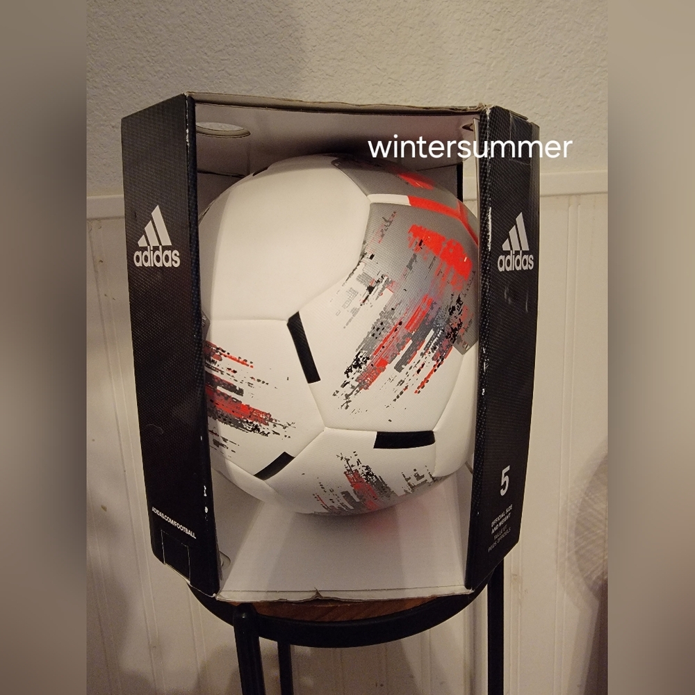 Adidas Replique Soccer Ball White/orange/red/silver Size 5 New
